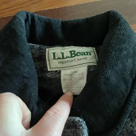 RARE LLbean long wool tweed coat M - Picture 5 of 6